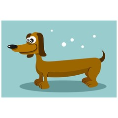 friendly cute dachshund dog mascot character cartoon