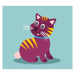 cute adorable purple kitten cat mascot character cartoon