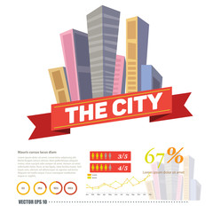 city logo with label - vector illustration