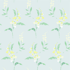 Fototapeta premium Floral seamless pattern. Flower background. Flourish ornamental summer wallpaper with flowers.