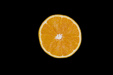 orange cut on a black background
