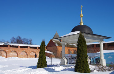 ZARAYSK, RUSSIA - March, 2018: Zaraisk Kremlin on a sunny day