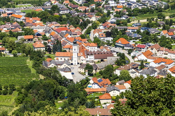 Summer view to little town in Wachau valley near Krems, Lower Austria.