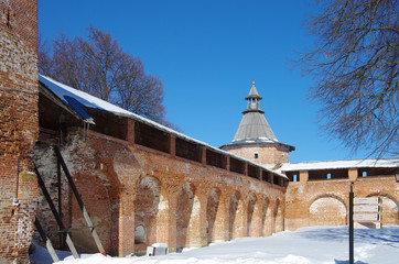 ZARAYSK, RUSSIA - March, 2018: Zaraisk Kremlin on a sunny day