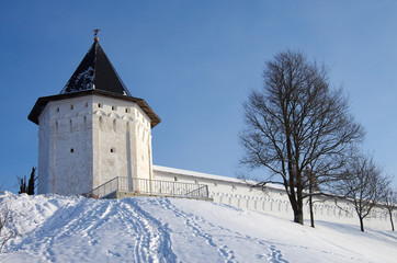 Fototapeta na wymiar ZVENIGOROD, RUSSIA - January, 2017: Savvino-Storozhevsky monastery in Zvenigorod Moscow region in winter day
