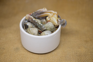 Thai spicy seafood (cockle and crab)