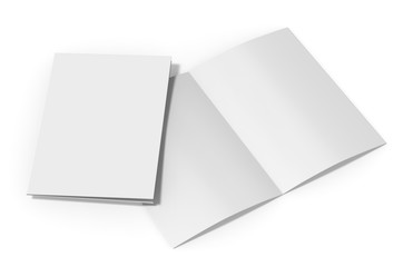 Blank white reinforced A4 single pocket folder on isolated white background, 3d illustration