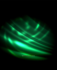 Neon glowing techno lines, hi-tech futuristic abstract background template with square shapes