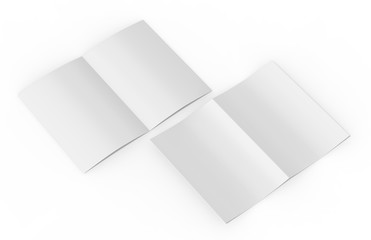 Blank white reinforced A4 single pocket folder on isolated white background, 3d illustration