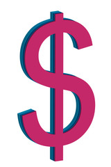 Símbolo de dolar rojo.