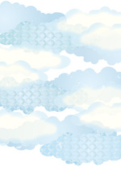 美しい和柄 縦 波 水白