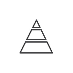 Pyramid outline icon. linear style sign for mobile concept and web design. Diagram simple line vector icon. Symbol, logo illustration. Pixel perfect vector graphics