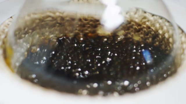 crude oil sublimated with modern equipment in lab