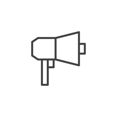 Megaphone outline icon. linear style sign for mobile concept and web design. Bullhorn speaker simple line vector icon. Symbol, logo illustration. Pixel perfect vector graphics