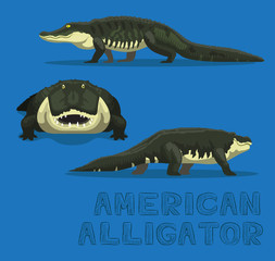 Naklejka premium American Alligator Cartoon Vector Illustration
