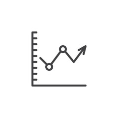 Graph chart outline icon. linear style sign for mobile concept and web design. Growing graph simple line vector icon. Symbol, logo illustration. Pixel perfect vector graphics