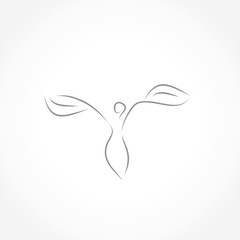 woman tree nature icon vector