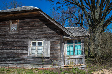 Deteriorated abandoned haunted old house, Latvia