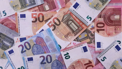 Fototapeta na wymiar Euro money banknotes showing Euro currency background