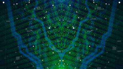 HUD interface Kaleidoscope Pattern. Technology geometry Geometric Texture. Digital technology. Abstract. 3D illustration. Printed circuit board. Stylish holographic.