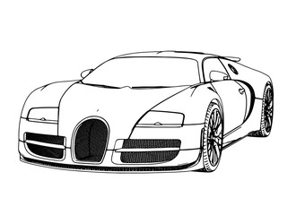 sketch of a sports car vector