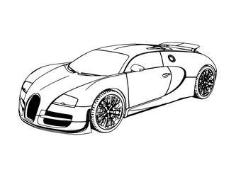 sketch of a sports car vector