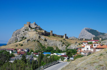 Obraz premium SUDAK, CRIMEA - June, 2018: Genoese fortress