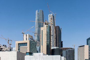 Riyadh, Saudi Arabia, KSA - Jun 09, 2017 new buildings being constructed in the new King Abdullah Financial District in Riyadh