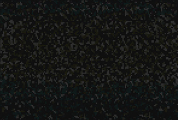 Dark background with glowing dots, circles. Abstract lights, universe, galaxy. Space pattern. Vector illustration