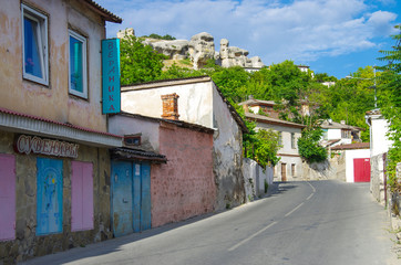 Fototapeta na wymiar BAKHCHISARAY, CRIMEA - June, 2018: The streets of the old city