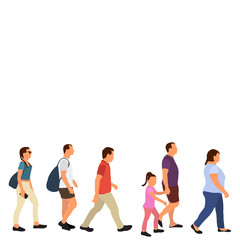 Obraz premium isolated, flat style people go