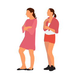 vector, isolated, flat style girl