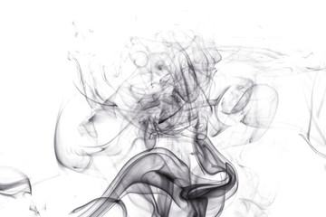 Black smoke on white background