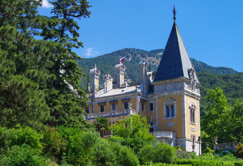 Fototapeta na wymiar MASSANDRA, CRIMEA - June, 2018: The Massandra Palace in summer day