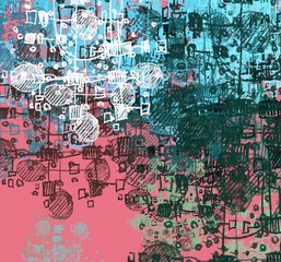 Abstract painting on canvas. Hand made art. Colorful texture. Modern artwork. Strokes of fat paint. Brushstrokes. Contemporary art. Artistic background image.