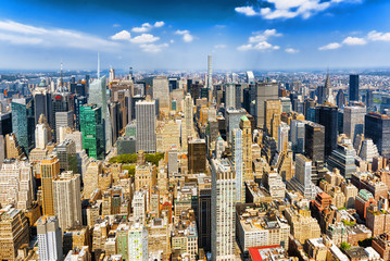 Fototapeta na wymiar View of Manhattan from the skyscraper's observation deck. New York.