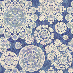 floral design blue, seamless
