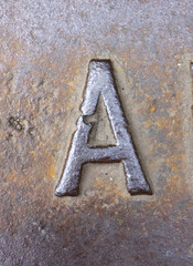 Written Wording in Distressed State Typography Found Letter A