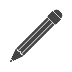 Icon of pencil on white background
