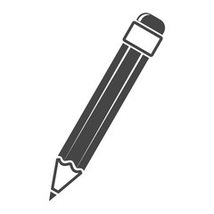 Icon of pencil on white background