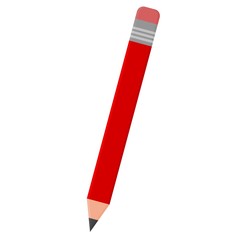 Icon of pencil on white background