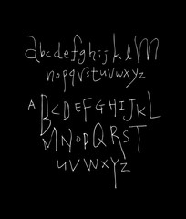 Obraz premium 벡터 문자 / 손으로 쓴 글씨체