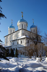 MOSCOW, RUSSIA - February, 2018: Novospassky Monastery in winter day