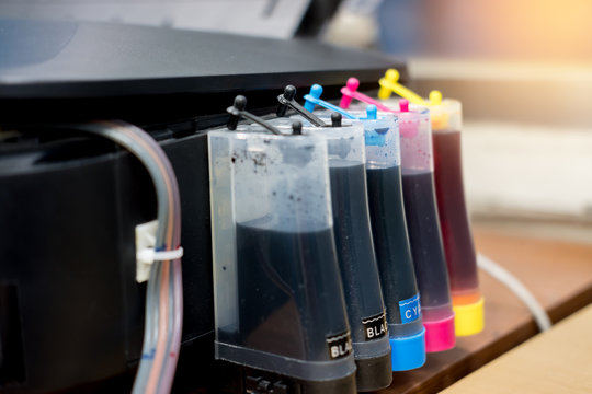 Setting Up Modified Color Ink Tank For Printer Machine, Ink-supplying Device For Home Or Office Use