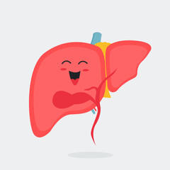 Happy healthy liver organ.