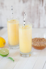 Lemon smoothie with yogurt