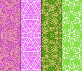 Decorative oriental pattern set. modern geometric design. vector