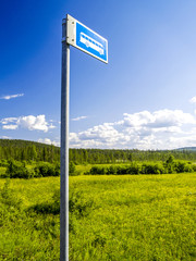 Finnmark, Schild Autobus, Finnland, Lappland