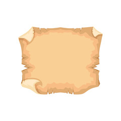 Ancient obsolete sheet of paper with space for text vector Illustration on a white background