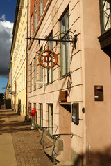 Fototapeta na wymiar Facades of houses in the area of Christianshavn. Copenhagen, Denmark.